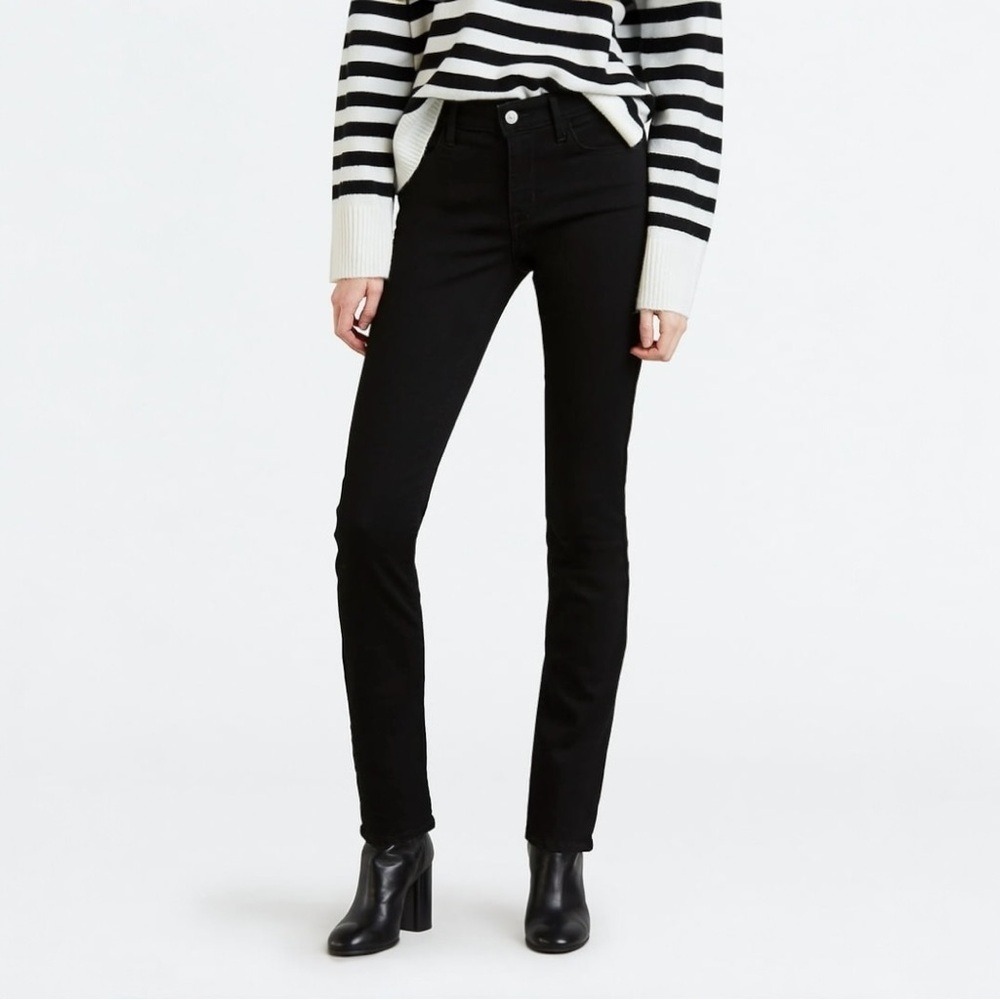 LEVI'S Classic Mid-Rise Skinny Black Jeans, Size 12